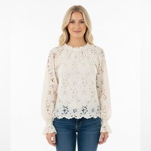 Blu pepper white boho lace top size medium